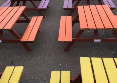 Coloured Picnic Benches