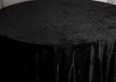 Crushed Black Velvet Tablecloth