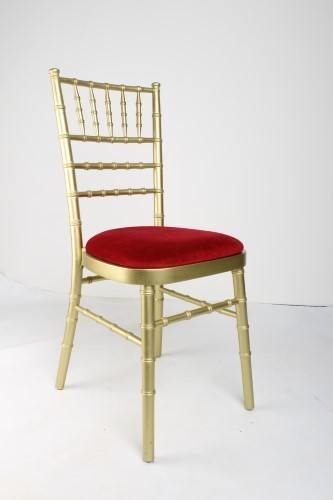 Gold Chivari Chair with Red Seat Pad