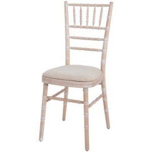 Lime Wash Chivari Chair with Cream Seat Pad
