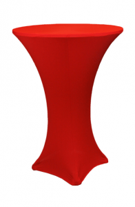 Red Lycra Covered Pod Table