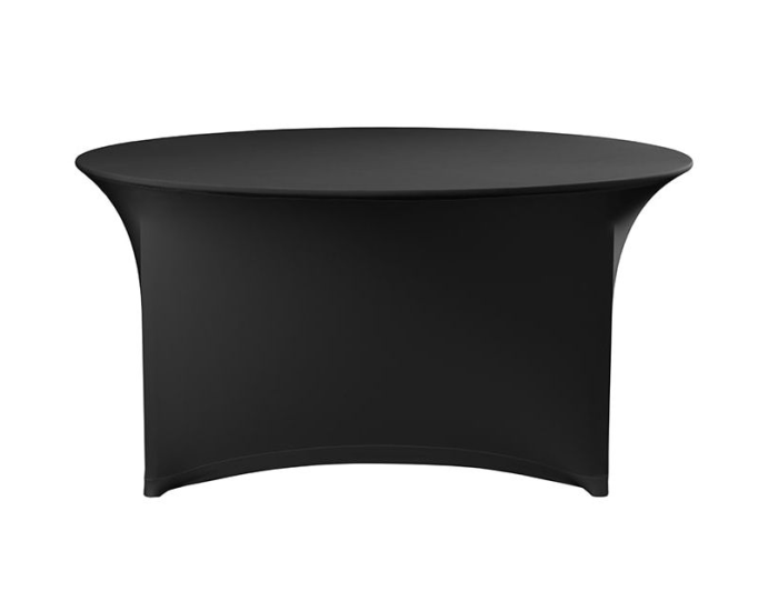 Black Lycra Round Table Cover - 150cm