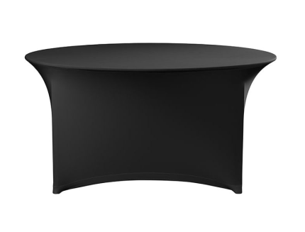 Black Lycra Round Table Cover - 183cm