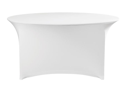 White Lycra Round Table Cover - 150cm