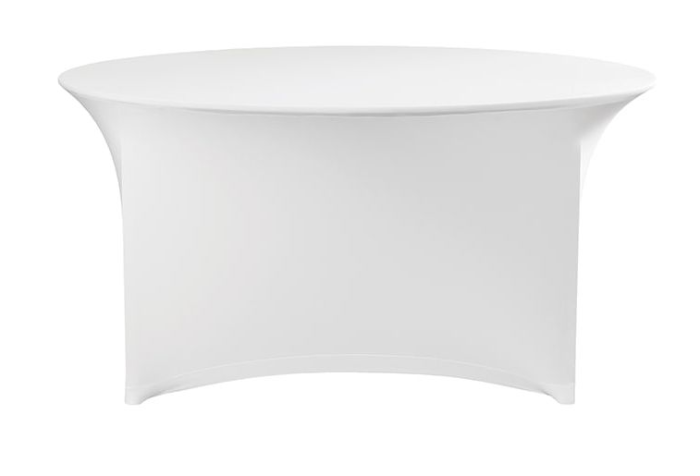 White Lycra Round Table Cover - 183cm